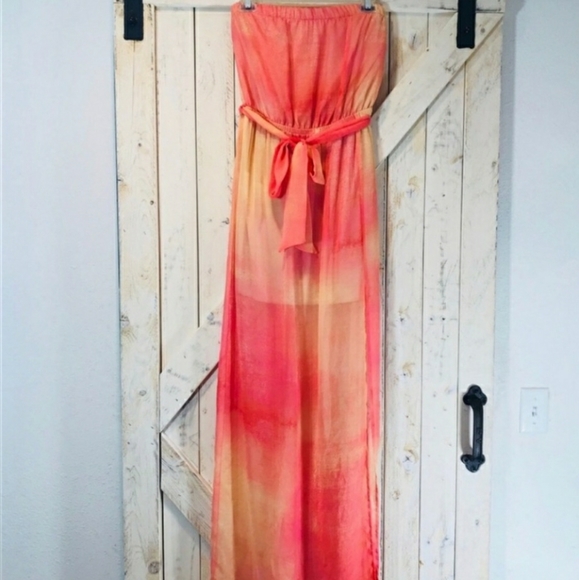 Mini maxi dress Watercolor strapless 💋 - Picture 1 of 4